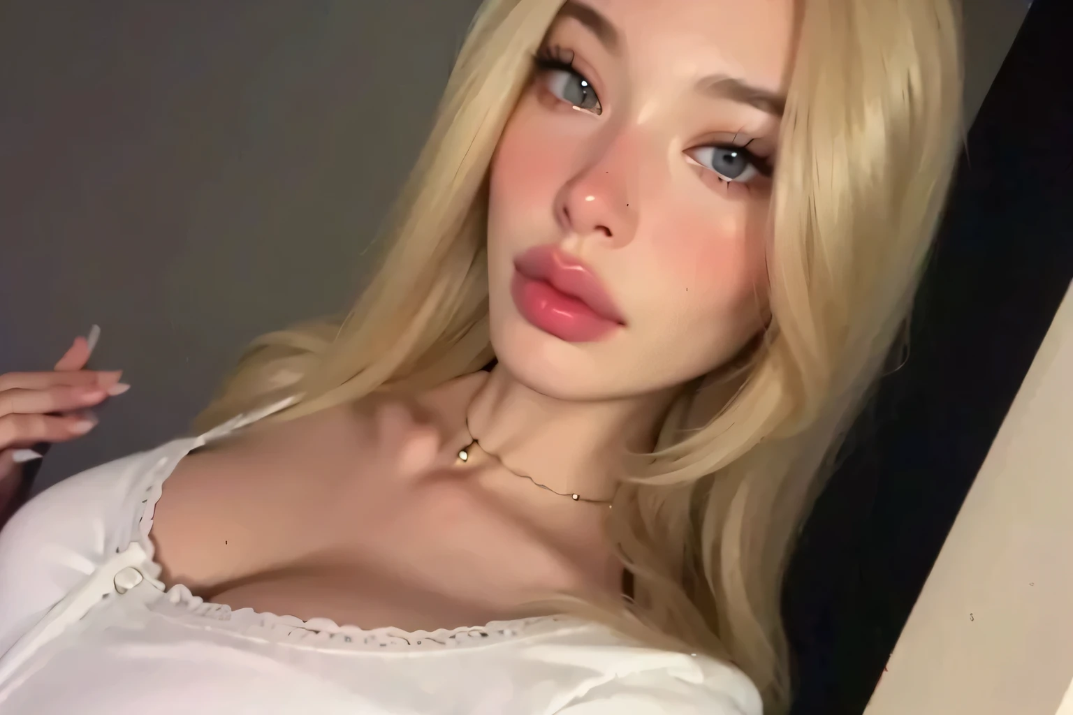 uma mulher com longos cabelos loiros e uma camisa branca posando para uma foto, ava max, Deusa loira, Yelena Belova, Irina Nordsol Kuzmina, angelawhite, Taran Dasha, longos cabelos loiros e olhos grandes, Angelina Stroganova, Anna Nikonova aka Newmilky, menina loira bonita, Alexandra Waliszewska