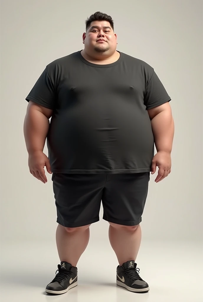 Morbidly obese man with huge tits