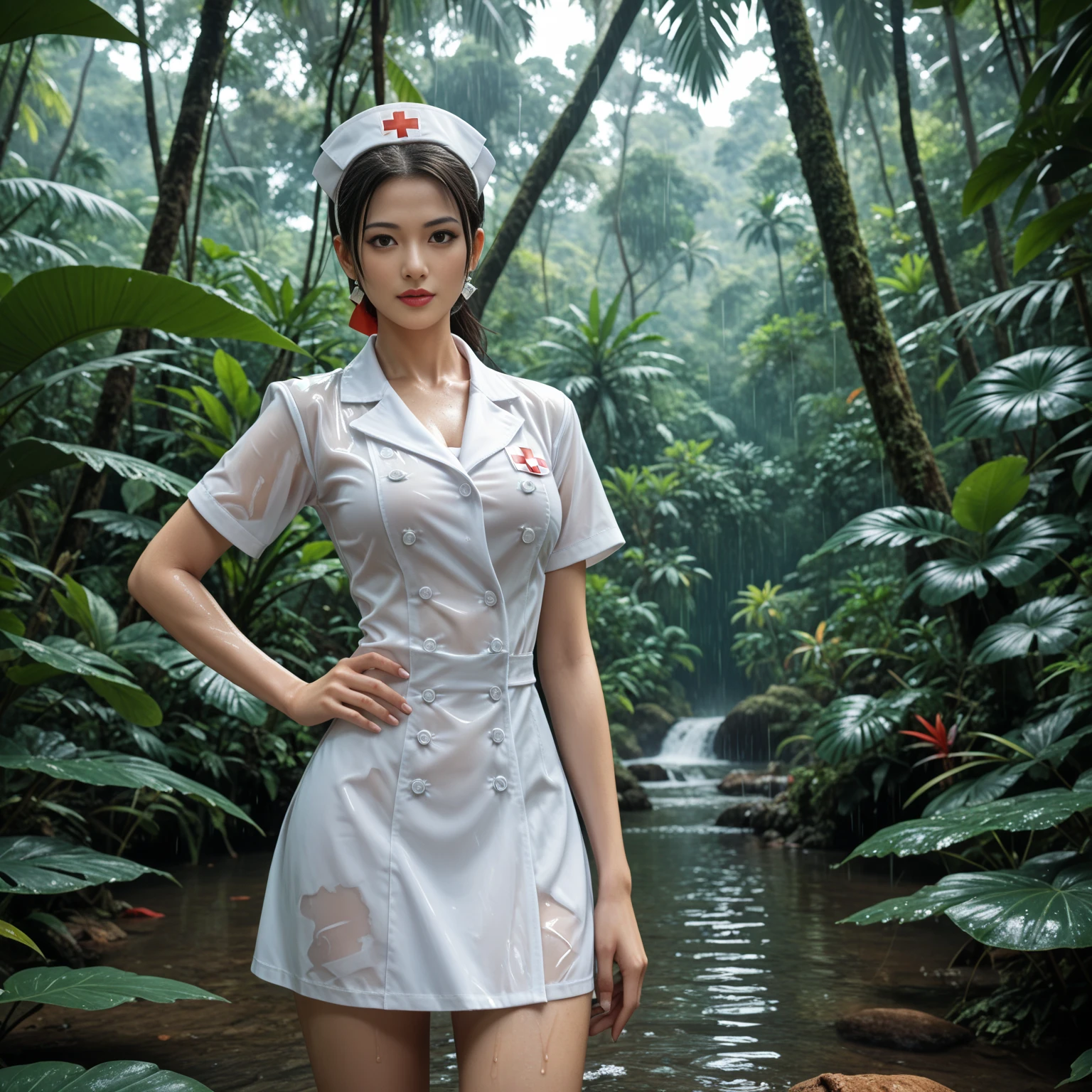 PW_nurse beautiful dance movements, Long legs , Water play，Sitting，Sitting in the pool，play， ((Flowing long hair))Official Art , Unity8k Wallpaper , Extremely detailed , Visible cleavage, Pretty and beautiful , Sexy long legs, masterpiece , best quality ,Practical, Very detailed illustrations ,Extremely detailed , Intricate details , Extremely complex and detailed , Very detailed 8KCG wallpaper , Caustics .reflection , Ray Tracing , Devil Theme ,nebula ,Dark aura, Network Effects , (1 Girl)Solitary , 小蓝Butterfly , Dozens of monarch butterflies around , (Blue plasma flame , (insect , Butterfly)) 圣光Butterfly天使 , Butterfly翅膀 , Pastel tones in Rococo style ,Light white and light dark red , Incredibly beautiful , Cherry blossoms , Surrealism ,painting , Ethereal , Mixing reality and fantasy elements ,Ray Tracing , Complex patterns , Delicate lines , Perfect your hands, Starry Sky , rich and colorful , Star