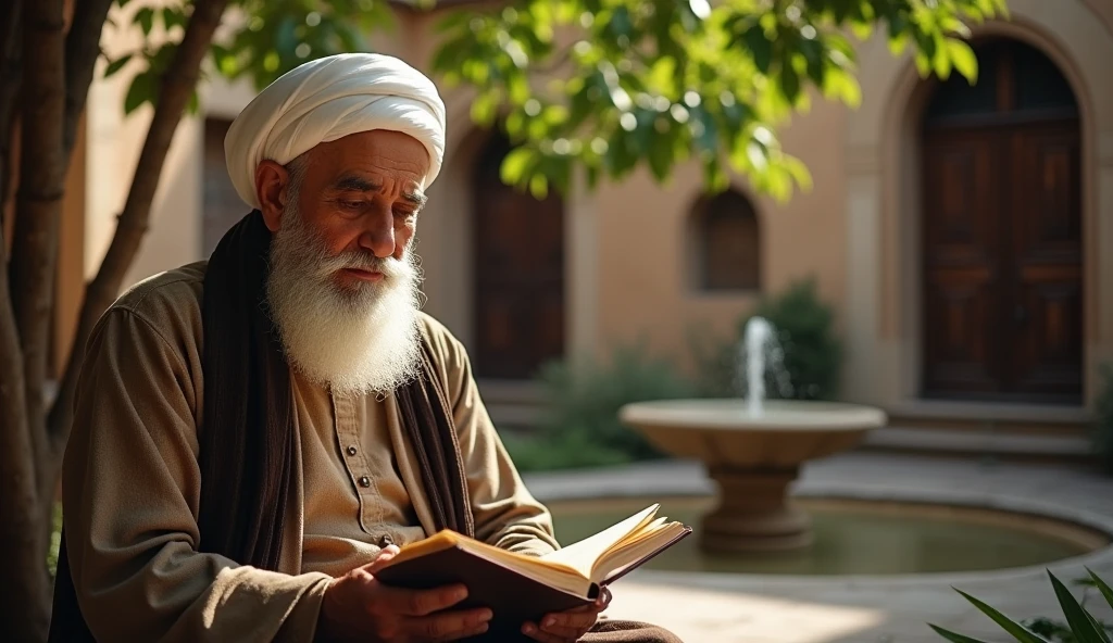  Create Old muslim man reading Quran 