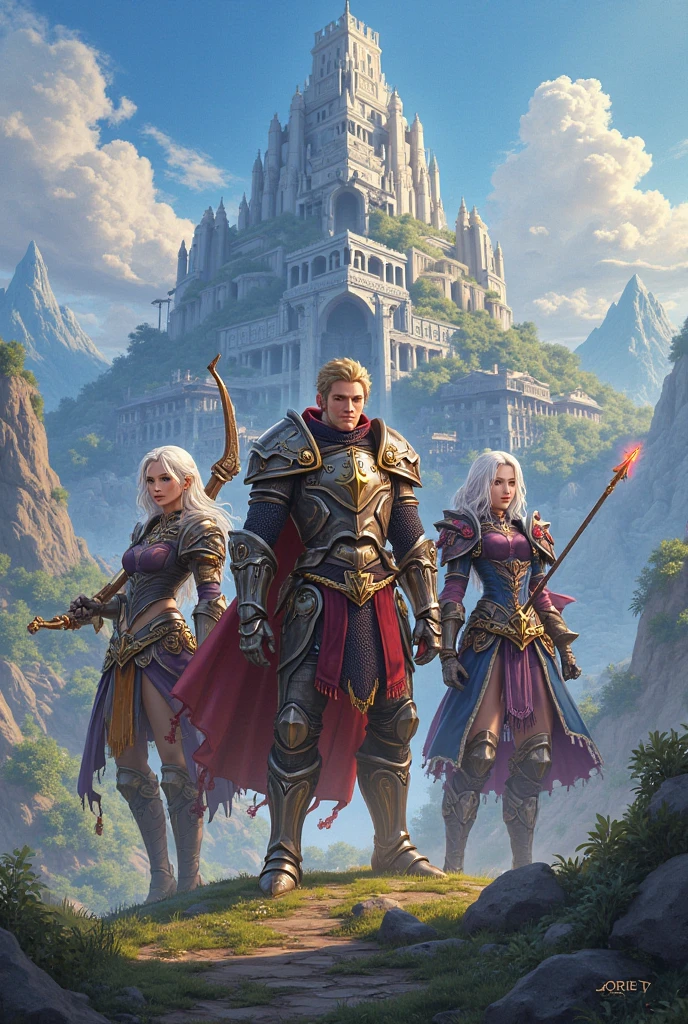 Step 1 - Scene: This is a magical scene with multiple characters in it. The scene features magnificent epic cinematic style buildings and landscapes, including towers, city walls, bridges, meadows, and lakes. There are mysterious clouds and lightning in the sky, as well as the flow and flickering of magical energy.
Step 2 - Labels (relational, noun, verb):
Characters: Many people, male, female, elderly, young
Clothing: magical decorations, ancient costumes, armor, robes, cloaks, boots
Architecture: walls, towers, bridges, palaces, shrines, meadows, lakes
Sky: Clouds, lightning, magical energy
Items: magic staffs, swords, bows and arrows, shields, magic crystals, books
Actions: casting, fighting, running, jumping, flying, resting, talking, thinking, observing
Step 3 - tag:
Characters: Multiple characters, male, female, elderly, young
Clothing: magical decoration, ancient attire, armor, --auto --s2