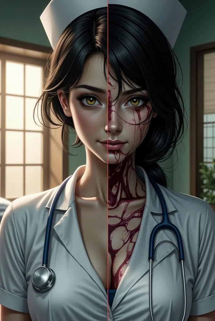 AnimeA doctor with full of blood with the tag line raise voice against rapist