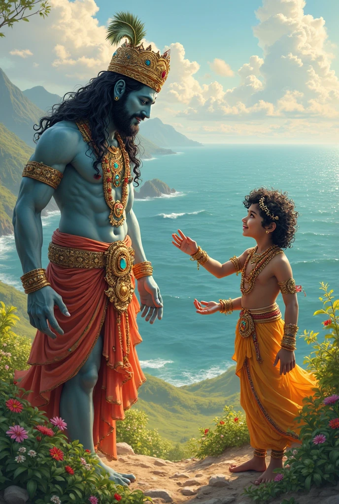 Shree ram with little krishna
