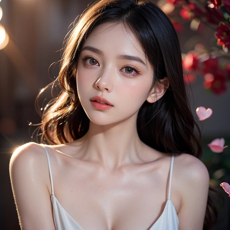 A luminous silhouette of a serene woman bathed in soft pink bioluminescence emerges from an intricate copper-toned backdrop, blending seamlessly into the surrounding darkness. The scene is shrouded in mystery, with luminescent highlights adding depth and texture to her ethereal form. In high-resolution detail (32K), precise brushstrokes evoke a surreal digital painting, replete with realistic textures, accurate color correction, and harmonious composition.A stunning 8K wallpaper! Here's your prompt: Vibrant Australian girl with multicoloured hair stands tall in a dynamic pose against a mesmerizing backdrop of colourful paint splashes on transparent glass. Her raw, hand-drawn style illustration features intricate details and subtle glow on her beautiful face and eyes. Against the caustic lighting, she radiates confidence and energy, set amidst a seamless 8K RAW background. Hinata, a breathtaking beauty with striking features, poses confidently in soft, golden lighting that highlights her white eyes and frames her black hair in a gentle glow. Crisp dimension showcases the intricate texture of her long locks and delicate curves of her transparent bodysuit. She stands out against a blurred studio backdrop, piercing blue eyes locking onto the viewer with direct intensity. Her luscious locks are tied up in an intricate updo hairstyle, showcasing her flawless complexion. Mega tits studio lighting casts a flattering glow on her chiseled features and statuesque figure, highlighting every curve of her flawless body. The overall effect is sultry and seductive.