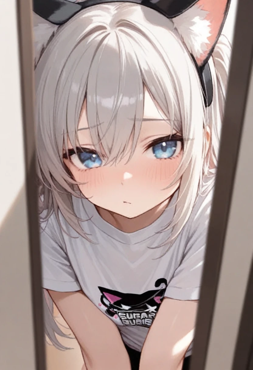 masterpiece, best quality, highres, 1girl, StrokingAnothersChin, hand on another's chin, pov,  <lora:StrokingAnothersChin:1>, leashed,  <lora:OnALeash-v2:0.6>