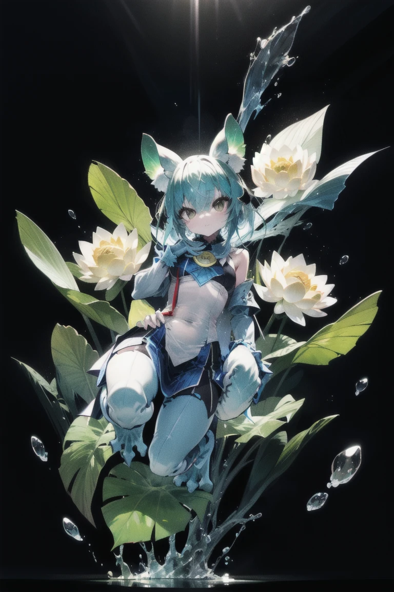 (masutepiece:1.0), Ultra Detail, Hyper-Resolution, Highest Quality, 1 female (( ((Solo:2)), mideum breasts, Thin thighs, High resolution, aquamarine short hair, highly detailed sky blue eyes, ((cleavage of the breast,golden high leg bikini, Cat ears, Cat tail)), Highly detailed facial and skin texture, face perfect, perfect bodies, No extra fingers, No extra arms, No extra legs, Shy smile, blush, Very sweaty, Sitting, Spread legs)), Background((summer grass plain, Close View, (blur backgroun:1.0))), (Full body portrait:2), 8K Wallpaper.