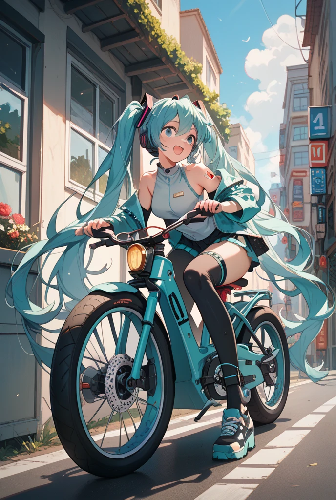 a drawing of a girl riding a bicycle with a basket on the back, Hatsune Miku, riding a bicycle, Line art!!, Beautiful anime outline, By Naka Bokunen, Sketchy art style, Line art, Concept work, Singey, cycling!!, rough sketch, by Shimo, Old sketch