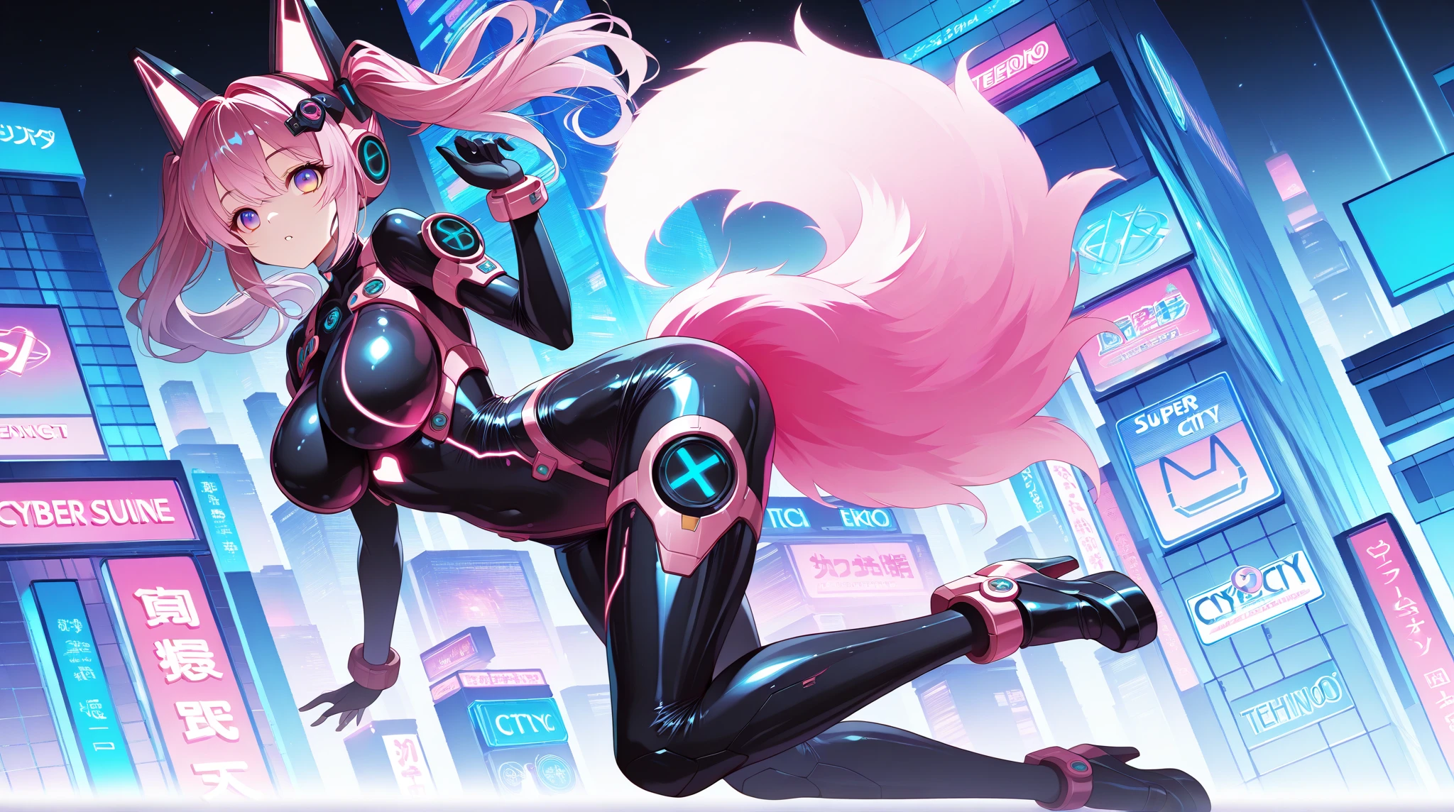 flat vector art, woman, beautiful anime style woman, flat color, wide angle, clean detailed faces, intracate clothing, analogous colors, glowing shadows, beautiful gradient, depth of field, clean image, high quality, high detail, high definition, Luminous Studio graphics engine, cute face, slim waist, nice hips, fullbody overview, fulll body shot