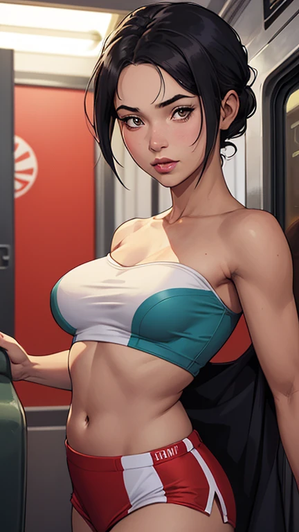 Teenager, sexy, (brown skin:1.5), confused look on face, Old ripped clothes, chained hands, clipped hair, armpits focus, sweaty armpits, hairy armpits, detailed armpits, realistic, photorealistic, (8k, RAW photo, best quality, masterpiece:1. 2), (realistic, photo-realistic:1.37) ultra-detailed, vivid colors, studio lighting