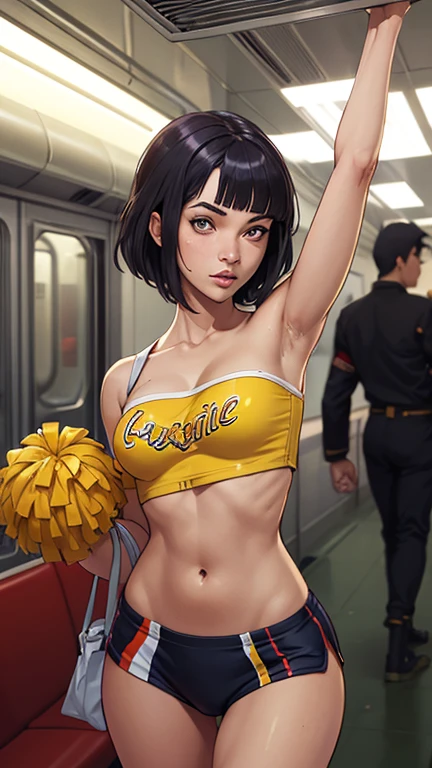 Realistic,15 year old girl.wearing a leotard,gymnast,gymnastics arena,笑face,face,skin realism