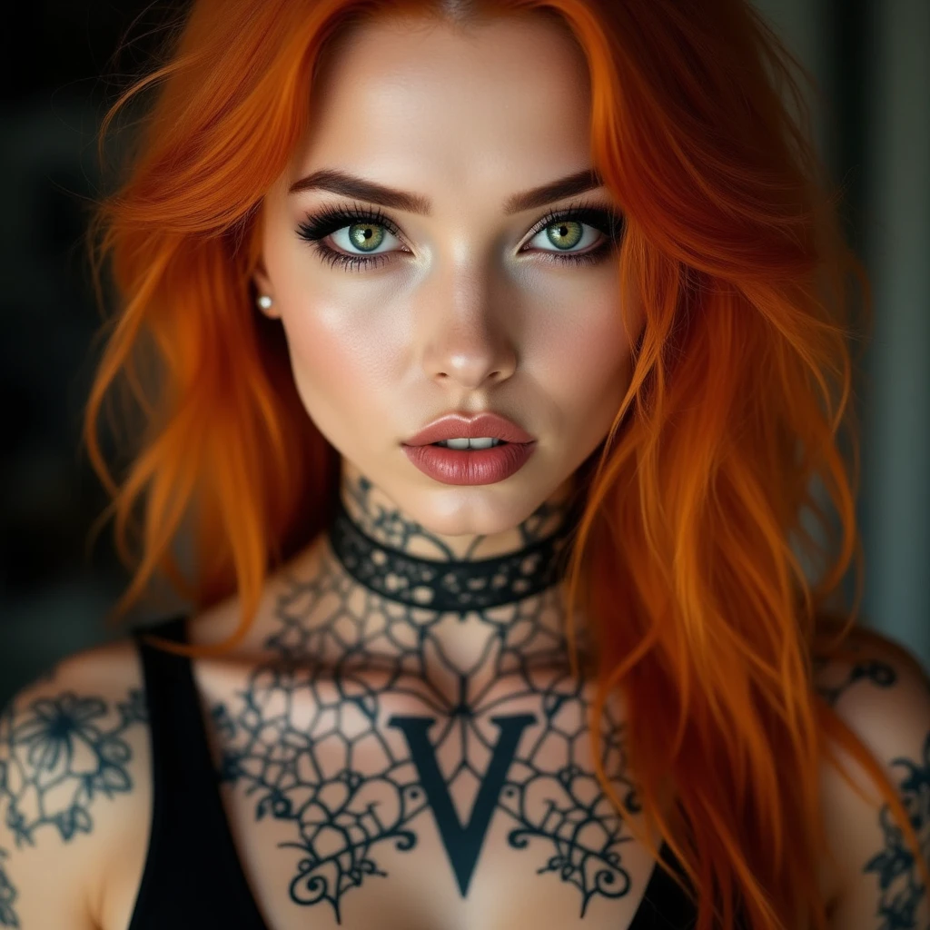 a beautiful jeune girl, 4k, ultra détaillé, tatouages complexes, Fumée, visage expressif et magnifique, long cils, Sexy, maquillage impeccable,peau brillante,jeune en linguerie sexy rose
