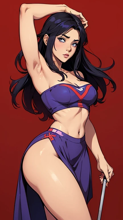 mulher cosplay HELLO KITTY exibindo os musculos extremamente definidos malhando