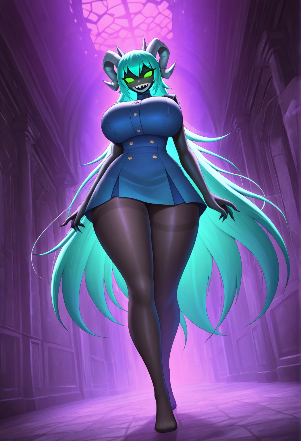 (((by fluff-kevlar, by Zackary911, by Kenket, by Kilinah, by fluff-kevlar))), uploaded on e621, beautiful and detailed portrait of a (((feminine))) female anthro fox, uploaded to e621, cenematic lighting, thighighs, large breast, full body, sunset, beautiful, messy hair, long hair, purple hair, blue eyes, slime Furry Girl, body Made of slime, slime, see-through body, purple slime