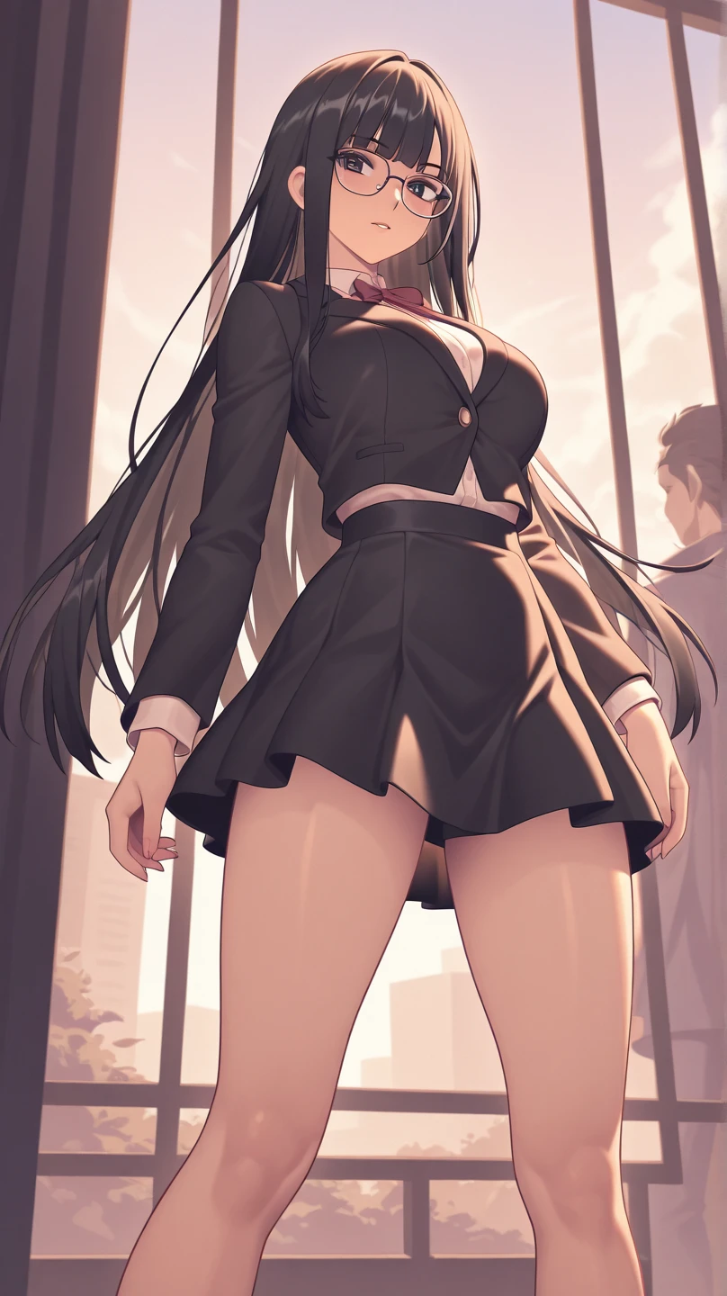 Rin Tohsaka, Rin Tohsaka, aqua eyes, Black hair, Hair Ribbon, Long hair, bow ribbon, side locks, two side up,Blake Black Skirt, (black thighhighs:1.3), Long sleeves, Miniskirt, Pleated skirt, (Red Sweater:1.3), Skirt, Sweaters, thighs thighs thighs thighs, turtle neck、BREAK looking at viewer, BREAK (masutepiece:1.2), Best Quality, High resolution, Unity 8k壁纸, (Illustration:0.8), (Beautiful detailed eyes:1.6), extra detailed face, Perfect Lighting, extremely details CG, (Perfect hands, Perfect Anatomy),、Look at viewers、red blush、A smile、,(white  panties:1.3)、Stand on the escalator, [Silky white panties visible through the skirt], (Thigh gap, Thigh Focus:1.3), BREAK, (By up escalator), (Looking to the future:1.3), (lower body shot, View from below, View from behind:1.5), very low - angle,
