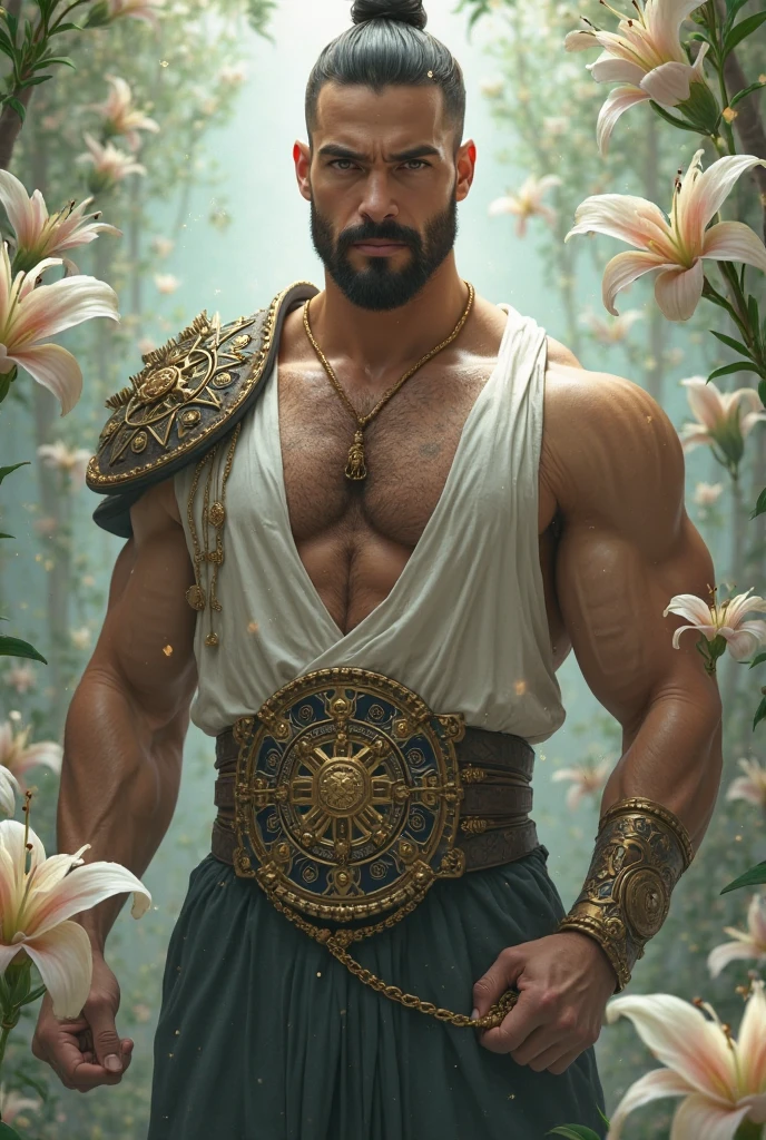 (man:1.5),1 man,male, muscle, 1 chico, muscle, pectoral, muscular, Mature man, 35 years,1 man,macho man,perfect body,an extremely delicate and beautiful detailed face,((by rubio,cute hairstyle,short by rubio)),(((blonde very short beard, blonde very short beard))), (((blue_eyes:1.3))),Intricate eyes,beautiful detailed eyes,symmetrical eyes,perfect face, cute hairstyle,perfect proportions, thick, ((detailed face)),macho man, (male Caucasian Prince),Prince, (((shiny skin:1.5,tanned skin,shiny skin: 1.5,tanned skin,shiny skin,very shiny skin,shiny body))),powerful,heroic,NSFW, Caucasian,elegant, (open to that, arabic fashion,Arab of that, Cowboys,White shirt, Masculine traits, modern style,Arabic clothing),(((blue toga, blue toga suit, wearing a blue toga:1.3,arab blue toga))),(arabic jewelry,Intricate necklace),((bulge in pants)),(((Intricate outfit,Intricate clothes,embellished suit))), (dynamic pose:1.0),ashamed,(centered,Scale to fit dimensions,rule of thirds), inside,interior,((room in a greek temple:1.3,columns of a greek temple:1.3)),scenery:1.25,((Intricate scenery)),((winter decorations)), (Bright winter decorations),High resolution,sharp focus,(ultra detailed,extremely detailed),(photorealistic artwork:1.37),(extremely detailed CG unity 8k wallpaper),(((vibrant colors,vibrant theme))),(Intricate),(masterpiece),(Best Quality),