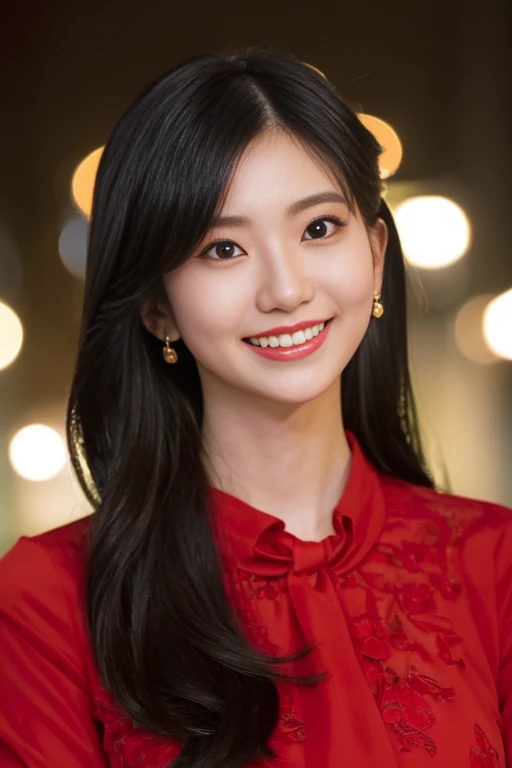 （（Best quality，8K quality，Master photography：1.3））Slim Chengdu woman，Travel in Guilin，Lively streets，Dressed in national costume，Guilin Elephant Trunk Mountain Area，Laugh happily。二重まぶた，Delicate lips，black color hair，Slim fingers
