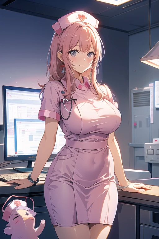 master piece, beste-Qualit, detailded, seulement, 1fille, nurse, bas, seductive pose, nurse cap, rideaux de poitrine, Gants, Souriant, attentive, compatissant, interagir, amical, chaleureux, hospital, Medical Clinic, nursing position, chevet du patient, salle de traitement, Medical equipment, fournitures, hospital beds, moniteurs, medicaments, patient, Colleagues, traditionnel, bleu clair, protecteur, background, cadre, medical, clinique, chevet, traitement, equipment, fournitures, hospital bed, moniteur, medicaments, masque chirurgical, Cheveux courts, seins moyens, beaux yeux bruns, décolleté, gros seins, transpiration, rougissement, respiration lourde, masque chirurgical, Medical gloves, lingerie, bas, seductive pose, (Pluie), rideaux de poitrine,