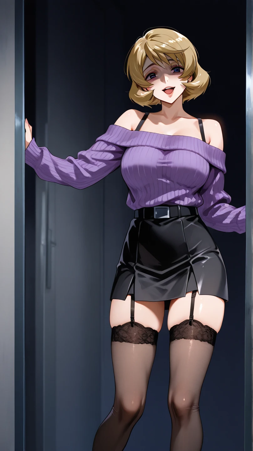 8K quality、High definition eyes、Brown and purple short hair、Brown eyes、secretary、Ring piercing of the earlobe、Bright sunshine、Office at dusk、Sweat、Suits that hang down to the chest、Short skirt、Beautiful legs、Beautiful thighs、Shot from above、Dignified face、Small breasts、Seduce your boss、slender、Model Body Type