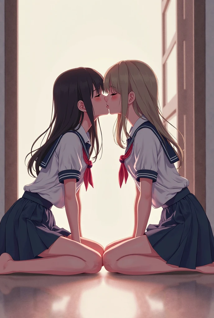 (back arch:1.4), Four university schoolgirlour Girls,lesbian,kisses, kissing,inflated butts, cute butts, brown or black hair,Be red in the face,embrace,Close both eyes,kiss on lips, Rub each other's breasts,is shy,cuddle,perspire,black lence stockings,The light is dim,onbed,The face is very red,extremely shy,opening legs,Sit on each other's lap,Reach into the other's clothes,Untie your clothearefoot masterpiece, best quality, school uniform, skirt, white panties under skirt, feet focus, extreme back arch, big butt, defined butt, bedroom, doing a split on bed, prominent butt crack, looking at viewer, without shoes, schoolgirl uniform, (roommates looking at her:1.3), seductive, seductive expression, white thigh high socks, non transparent socks, huge tits