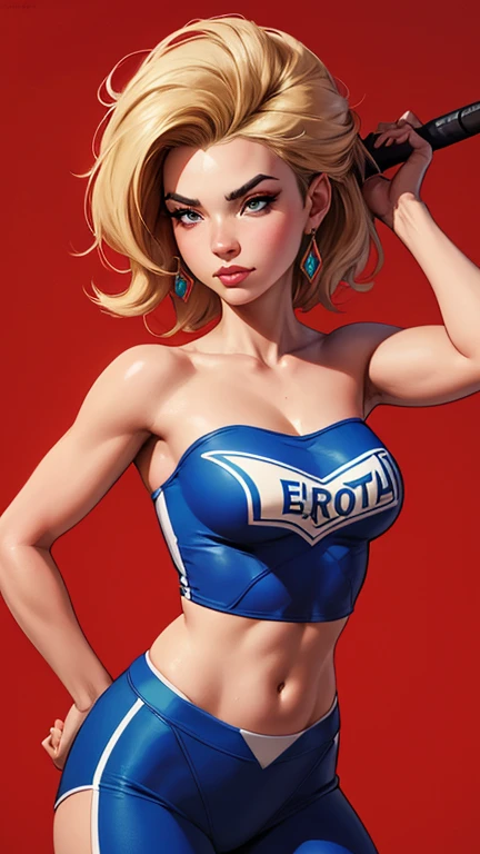 1girl, beautiful, perfect lighting, muscular, thick thighs, (gigantic breasts:1.4) mature female, milf, navel, abs, looking at viewer (masterpiece, high quality:1.1) ,baseball cap,((freckles on skin:1.1)),stadium, (((pale skin:1.3))), (orange hair), braids, (blue pinstripe short shorts), (blue pinstripe baseball shirt), skindentation, cleavage, grin, intricate background, sunset