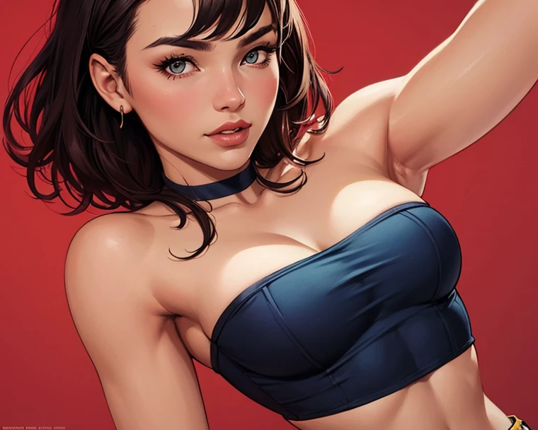 ((ultra high resolution, great quality)), (((8k, raw photo, best quality, masterpiece, hyper-realistic))), wallpaper, amazing, extremely detailed, highly detailed, sharp focus, real person, 1 girl, pretty face, Ana de Armas face, detailed face, twenty years, (voluptuous body, sexy body, thin body), sexy, sensual girl, hottie, lascivious, (short hair, black hair, two ponytails),  (green eyes, pretty eyes, detailed eyes), (big breasts, marked, perfect body, sensual body, perfect, (DC Comics, Marvel, Superman, Superwoman, Supergirl, Superheroine, Heroine), (beautiful smile, sexy smile), perfect legs, navel piercing, beautiful face, standing, female hands, perfect hands, five digits, (flying in the sky, floating in the sky, in the sky), defiant look, half smile,  haute couture, soft skin, cinematic lighting, highly detailed body, masterpiece, detailed lips, freckles on cheeks and nose, 1navel, pink cheeks, naughty smile, full body view, wild and sexy hair, full body view, Playboy photographic style, masterpiece, best quality, (masterpiece), (best quality: 1.4), (ultra tall: 1.2), (hyper-realistic: 1.4), (photorealistic:  1.2), Highly detailed CG unit 8k wallpaper, shooting style, complex, high detail, dramatic, highest quality film still image, highly detailed, masterpiece, best quality, realistic ultra detailed rendering style, natural light, sharp character design, (hard focus, 8k), ((natural skin texture))), 8k textures, soft cinematic lighting, adobe light room,  HDR, sophisticated, rich details, sharp focus, (((film look))), soft tones, detail frenzy, intricate details, super details, low contrast, soft film lighting, muted colors