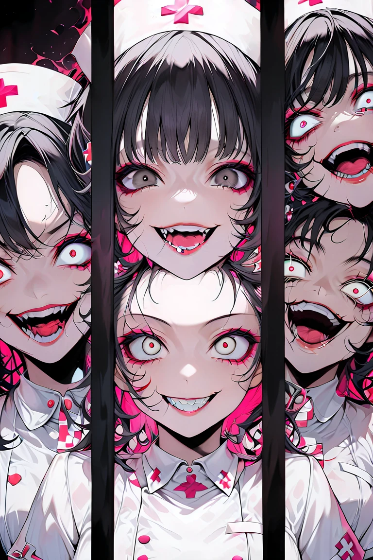 Anime girl with blood on her face and wearing black clothes, gapmoe Yandere grimdark, Yandere, gapmoe Yandere, Danganronpa digital art, Yandere. expensive, junko enoshima, portrait gapmoe Yandere grimdark, Junko Enoshima from Danganronpa, akane owari danganronpa, Killer - Girl