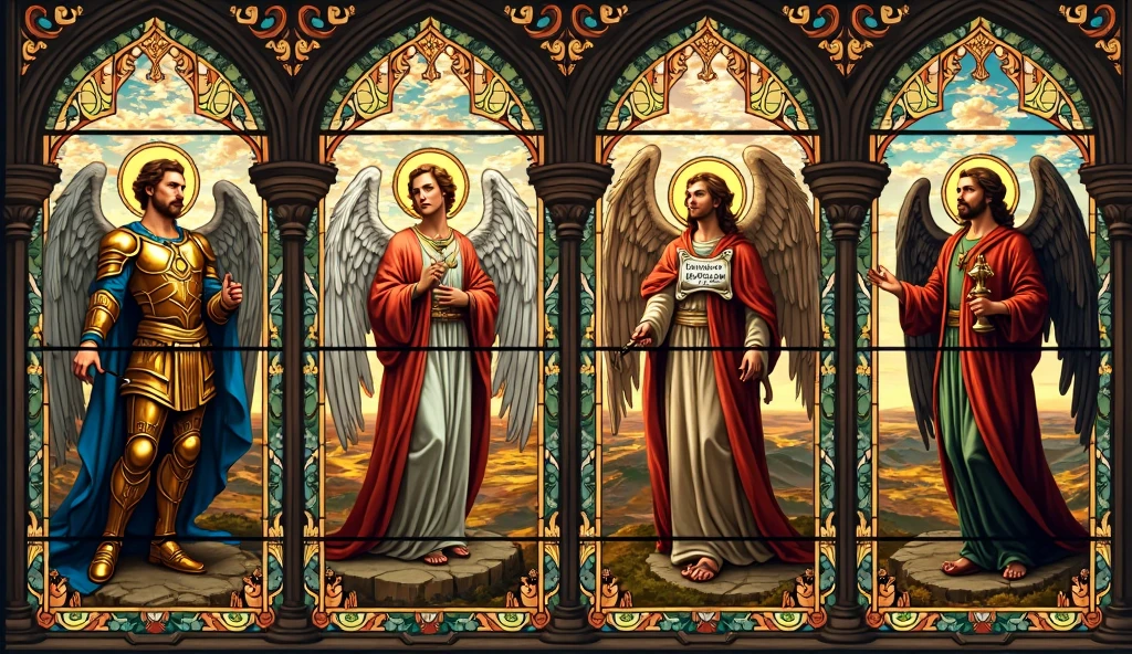 Mikael's clothes, stained glass