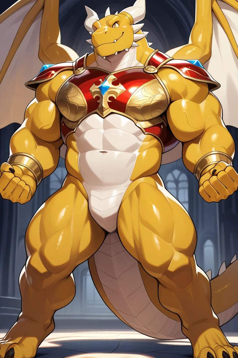 Giant Anthropomorphic Jolteon Pokemon Man, Purple Eyes, Muscular, Tired, Handsome, Charming, View from below, Daddy, Bara, Horny, Flirty, Older Brother, Four toed feet, cock and balls, Black Penis, teasy, Macro, Bully, Jock, flirting with tiny viewer, Toga, King, On a castle, wearing a crown