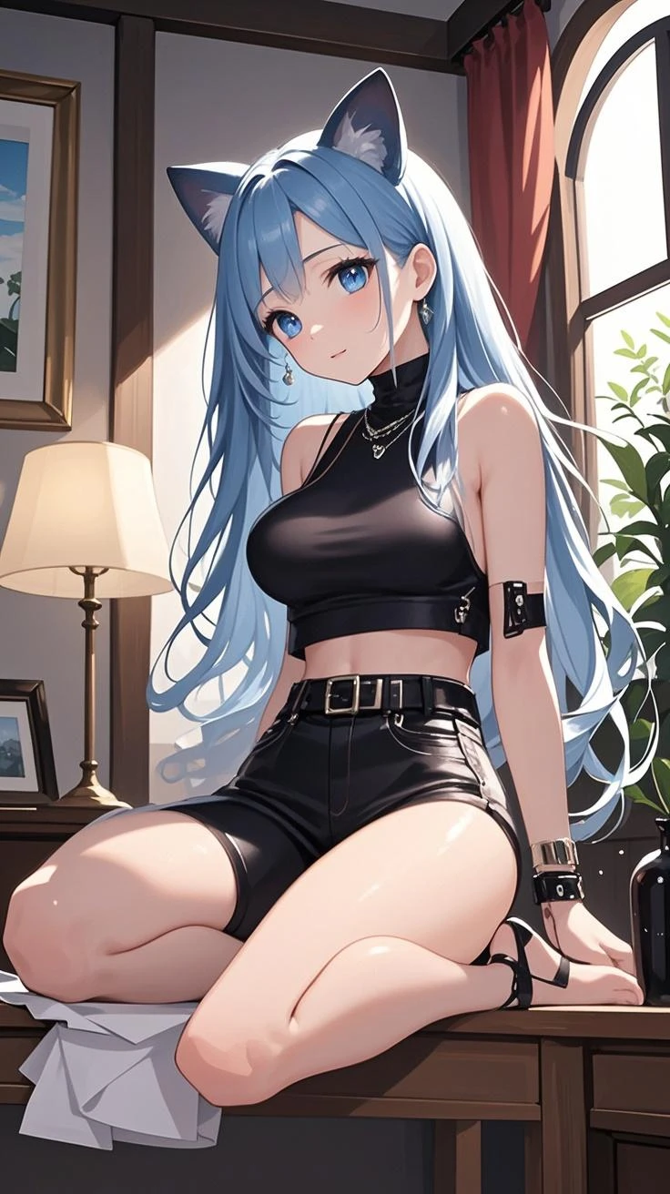 Wetting bikini,smug face,small breasts,masterpiece,Elementary school student 9 years old girl,alone,long hair,light blue hair,off shoulder:1.2, black captain hat,rescue,put your hands on your hips,裸のマンコ おっぱい 裸の乳首 smug face、brat,pussy spread,Fresh water drips from the pussy hole,Open pussy masturbation masturbation masturbation masturbation masturbation masturbation masturbation