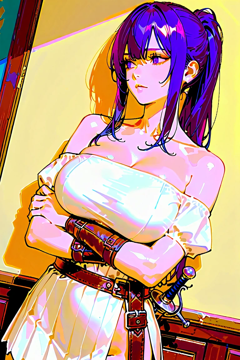 ((8K resolution))、((highest quality))、((masterpiece))、((Super detailed))((((dramatic))), (anatomically correct)、(focus on character)、tits、wet genitals、anime style、 (tachi-e), one girl、((whole body))front、front、upright、(Completely naked),(dark pubic hair),(bristles),jagged teeth、double teeth、eye highlights、gradient hair、tattoo、erase the shadow、colorful、character chart
