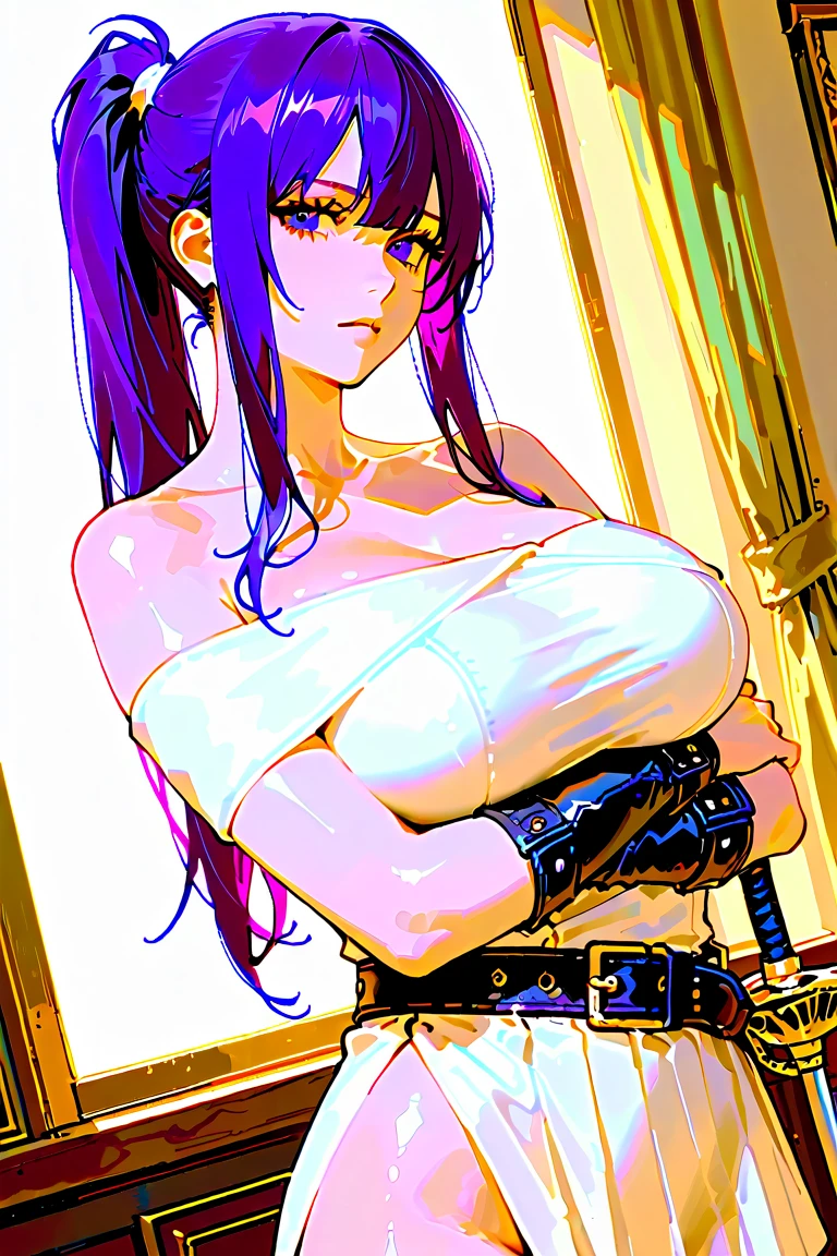 Show your armpits and make a peace sign above your head、hightquality、hight resolution、4K、Thin woman、Slim body、Perverted Woman、star eye、Six stars、Open legs without clothes、barechested、A look of contempt、glareing、Teary-eyed、the whole body is wet、Sexy woman opening legs at M、Beautiful woman、Ruined restroom、Purple hair、Purple eyes、be shy、up chest、独奏、breastsout(camel's toe)、Half Face