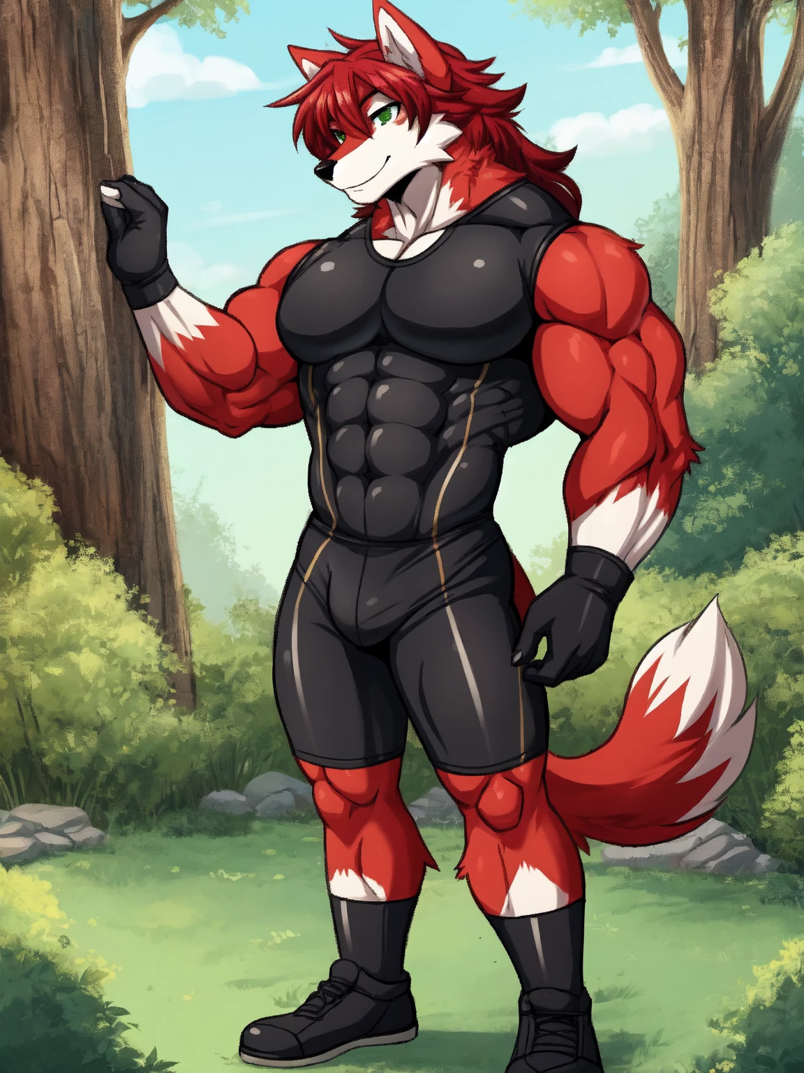 furry, furry art, source furry, castbound:1.2, by castbound:1.2, by feralise, by hazakyaracely, by saruuk:0.6, by banni art:0.6, solo, adult, small waist, athletic, pecs, abs, orange fox, fox tail, orange fur, white chest fur, white arms, white legs, short messy blue hair, nude, talking, black mouth, blue eyes, hard nipples, erection, erect white penis with foreskin, white foreskin, leaking precum, robot, (broken neck:1.2, cracked chest:1.2, damaged belly:1.2, cracked arms:1.2, cracked legs:1.2) , detailed synthetic mechanical parts, detailed synthetic mechanical components, holster, gun, handgun, pistol, holding pistol, carrying pistol, sad, sad expression, fear, fear expression, afraid, afraid expression, angry, angry expression, looking around, looking away, walking, walking in the jungle, in a jungle, jungle background, detailed background, three-quarters, three-quarters view, three-quarters shot
