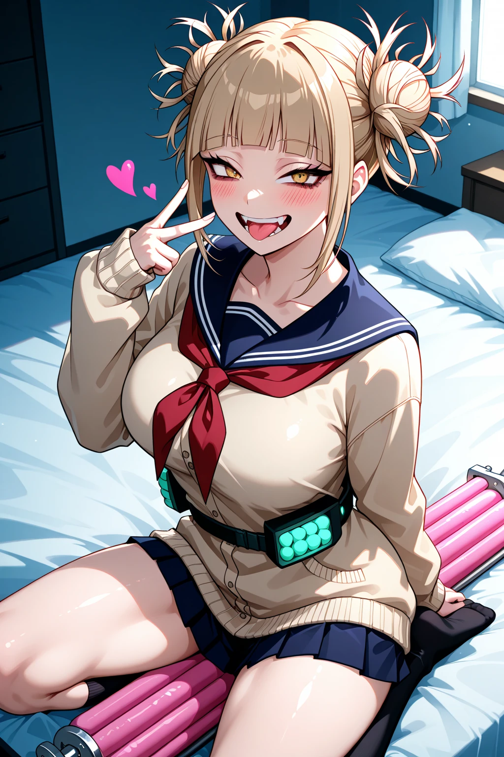 Himiko Toga taking a selfie while masturbating putting her fingers in her vagina totally explicit totally naked Doggystyle (Whole body)
