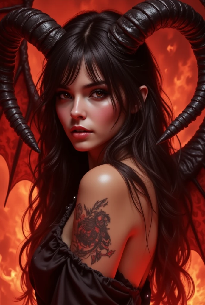 crie uma cena de manga com demonios
