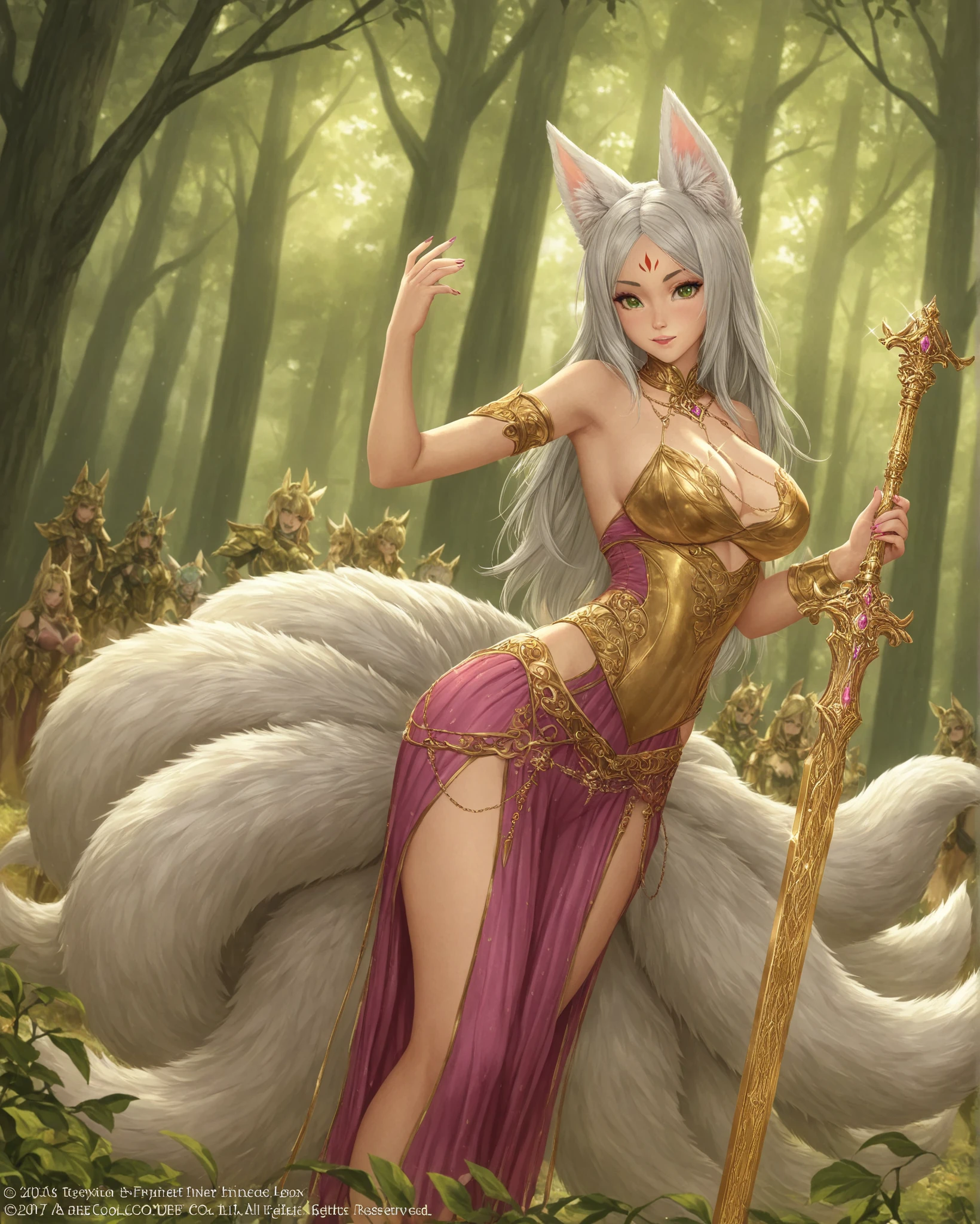 ((solo)), (full body) photo taken of the most beautiful work of art details and beautiful eyes, intricate detail, High Detail, ultra realistic, (furry art!!, furry art ((furry female den fox cleric)), forest, very beautiful hairy art, realistic, 8k, -- long human hair, duplicate, fluffy long tail, transparent short dress, lacy white lingerie, exy look
