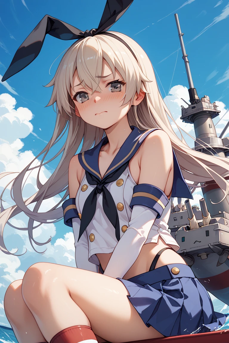 Ship This　shimakaze　animesque　Wet clothes　Ashamed　Smaller chest　stick your butt out