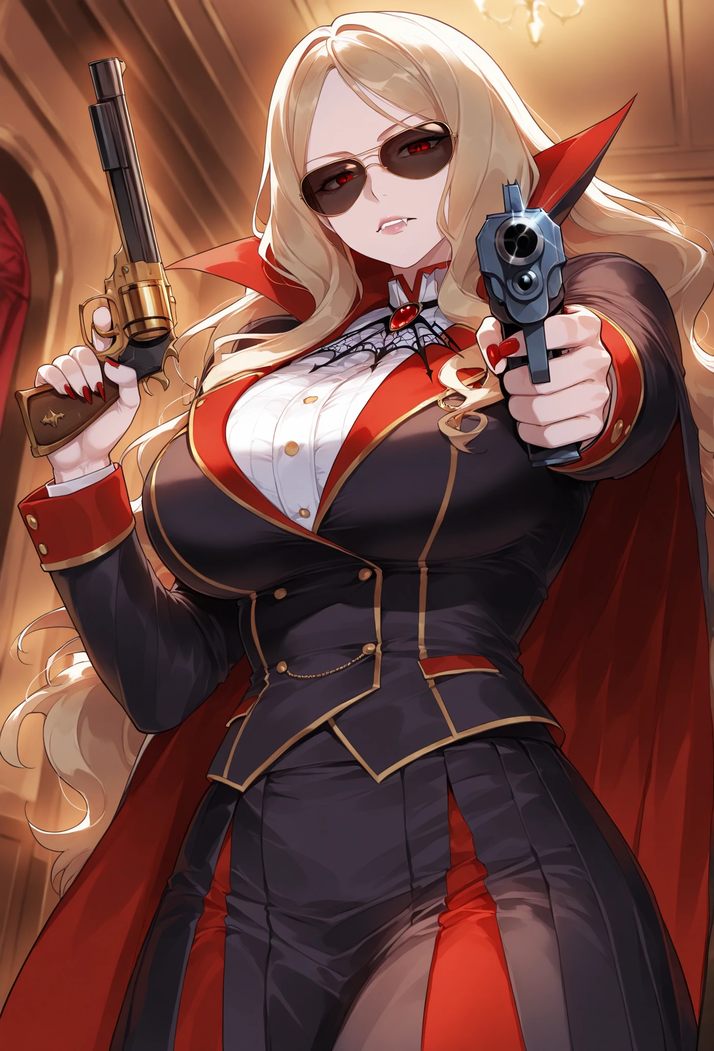 sfw, MiraKamiunten, streaked hair, earrings, military hat, white gloves, sarashi, huge breast, cleavage, purple jacket, red belt, spiked collar, epaulettes, fundoshi, (masterpiece, highest quality, best quality, official art, beautiful and aesthetic: 1.2), (1girl), extremely detailed, (fractal art: 1.3), colorful, highest detailed, perfect face, HDR, bright colors, huge breasts, detailed face, detailed eyes, perfect face, perfect eyes, (full body),