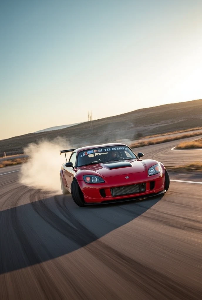 Sports Car drifts on the road