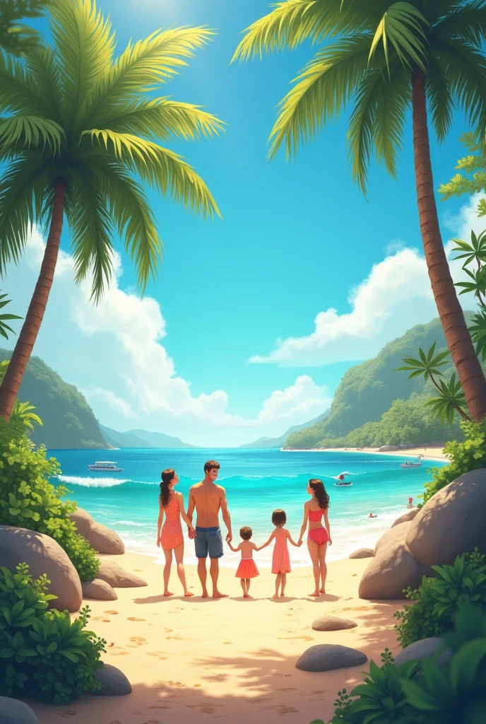 Family vacation at the sea, does not respect the environment.