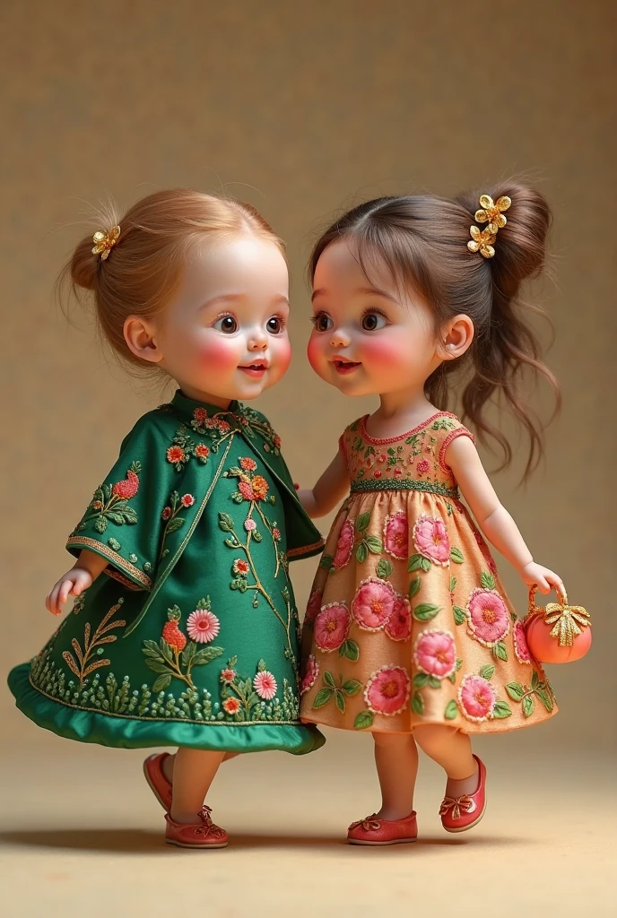 a clown girl playing with childrens in the garden so realistic photographic blurred