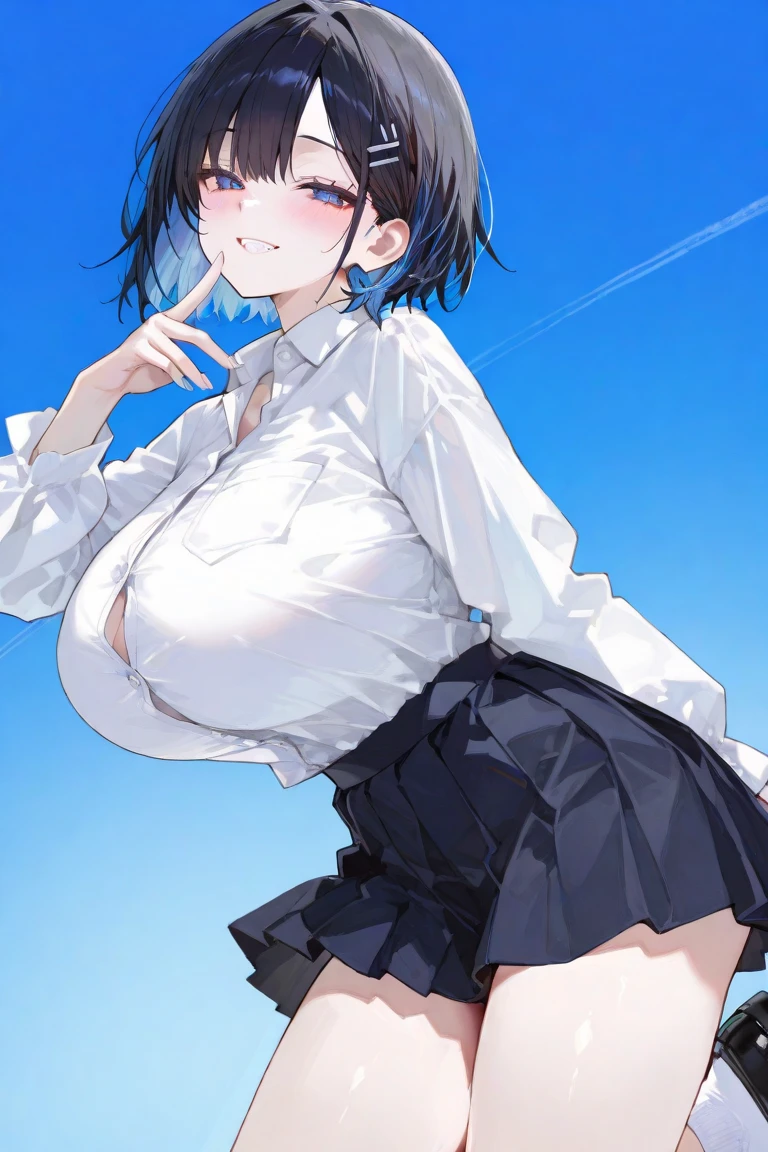 (best quality), (Super detailed), (Best Illustration), (masterpiece), score_9, score_8_up, score_7_up, 4k, (nsfw), high contrast,
(1woman), (1boy), (penis), sex,
(paizuri:1.3), (breast squeeze:1.2), hands on breast,
(a lot of cum on stomach:1.3), (a lot of cum on breasts:1.3), (cum on facial), (bukkake:1.3),
{(white serafuku), (bra lift), (show off breast:1.2), (show off nipples:1.2)}, (large breasts:1.2), 
{(brown hair:1.2), (sideburns), (bob cut:1.3), curly hair, hairs between eyes, colored inner hair}, {(detailed eyes), blue eyes}, earring,
nose blush, embarrassed,
(sweat:1.3), (tears), 
wind, (city),