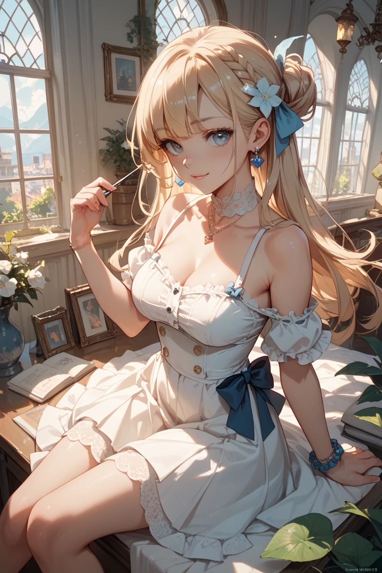 (masterpiece), (highest quality), (Very detailed),(Fluffy hair),(shape), (1 girl), (Kindergarteners)Detailed and beautiful eyes,Delicate beautiful face,floating,(High saturation)(The Shining),Panty shot,Are crying,Looking down on((honeycomb,Hairstyle))