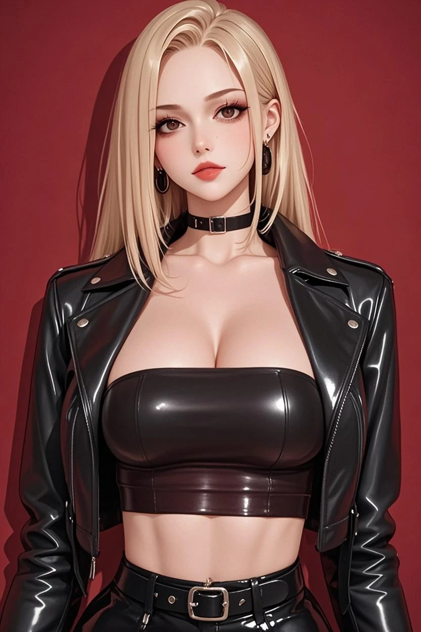 (NSFW:0.8),(((Highest quality: 1.4))),(An unparalleled masterpiece), (Ultra-high resolution),(Ultra-realistic 8K CG), Official Art,(((Large Breasts))), (((Adult body))), (((A girl in a sexual position))), , Punk girl with a perfect body, Jacket with metal spine,Beautiful and well-groomed face,,Detailed punk fashion,leather jacket, (Head to thigh image),(( Blonde, Long Bob )), small leather panties, Simon Bisley's urban brutalist style,Detailed street background of London,Clean ABs, Complex graphics, Deep pink with white stars、Grey and white striped poison tattoo )),