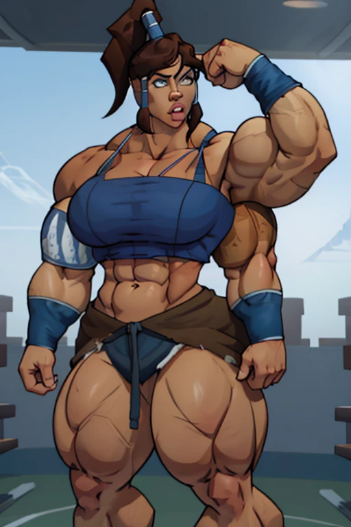 very huge muscle huge abs sixpack woman big biceps summer time big tits ripped