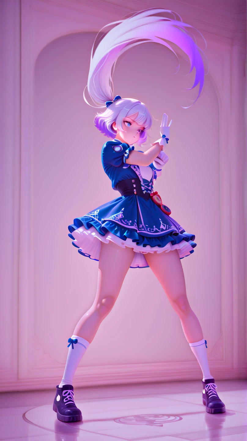 ((masterpiece))((Highest quality))Mouse Ears、girl、smile、blush、Flat Chest、Are thin、、low length、Gray Hair、blush、Are standing、Whole body image、Even your toes are visible、Eye level on face、front、No background、Mouse pose、真frontのアングル