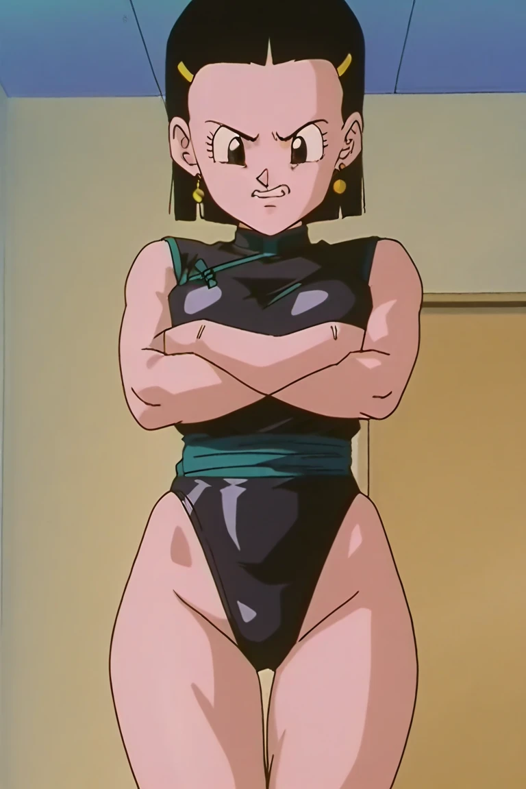 ultra detailed, masterpiece, best quality, solo, soft smile, light smile, Videl, Dragon Ball,
1girl, black eyes, black hair, short hair, sexy bunny costume, playboy, big breast, big ass, neck red moño, confused face expresion, sin imperfecciones, dibujo perfecto,