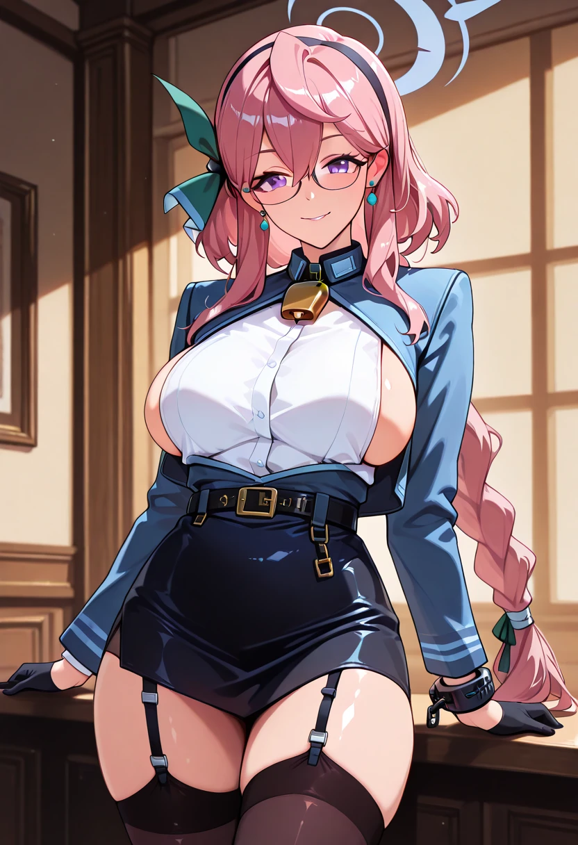 (masutepiece, Best Quality, Perfect Anatomy, High quality:1.4), absurderes, absolutely resolution, unbelievable Ridiculous, hight resolution, ultra-detailliert, Official art, Unity 8k壁纸, Kinetic typography,nice hand, Perfect hands, Detailed beautiful hands, Large_filesize, fulcolor, hight resolution, symmetric, exceptional, Best aesthetic, newest, Anime, very beautiful detailed body,The hair,faces,The eye, BREAK, 1 beautiful girl, Solo,(Cute:1.5),(Chibi:0.8), (kawaii:1.5),(Lori:0.5), BREAK, (girl, Cute, Cheerful, Loli face, medium breasts:1.2),(Pink hair,disheveled short twin tails,tareme,Gold eyes:1.2),gleaming skin,Clear skin, cleavage of the breast,Beautiful , gleaming skin,Clear skin, Beautiful skin,( A smile:1.5),(best quality face),(Top quality glowing eyes), (The best smile,Doya face:1.45),
BREAK is the elegance of a traditional English mansion butler,
equipping, Tailored blazer in classic neutral tones,
High-waisted trousers with straight or wide-leg cut,
A crisp white button-up shirt for a timeless look..,
Polished oxford shoes for a sophisticated touch,
classic black bow tie for formal men's clothing.,
Leather gloves and vintage watches as accessories.
Sleek bun or low ponytail for a sophisticated hairstyle,
Minimal makeup that emphasizes defined eyebrows,
Create a sophisticated atmosphere with subtle pearl or stud earrings,
BREAK ,(Office, desk work, whiteboard, sofa, buildings from window,Makuhoku Computer,
(upward looking gaze :1.2) ,
Looking Up ,
From above ,depth of fields,
BREAK,wakame,wakame,wakame,(Cowboy Shot:1.4),
BREAK,(Blurry background:1.3),(absurderes, hight resolution, Super Detail Art),cel shading,Clear Color, Lonely optical effect, Beautiful pictures, Bright glow, mystic atmosphere,(Close-up of girl:1.1), Mystical light particle effect,manga influence, clean line drawings,