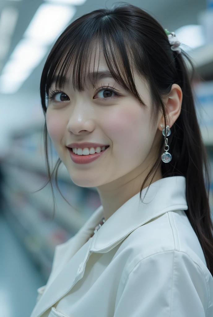 1girl, (frill dress:1.4),(RAW photo, best quality:1.4), (realistic, photo-realistic:1.4), masterpiece, an extremely delicate and beautiful, extremely detailed, 2k wallpaper, Amazing, finely detail, extremely detailed CG unity 8k wallpaper, ultra-detailed, highres, soft light, beautiful detailed girl, extremely detailed eyes and face, beautiful detailed nose, beautiful detailed eyes,cinematic lighting,(blurry,bokeh backgound:1.6),(night, city:2.0),perfect anatomy,(slender body:1.0),(close up face:1.8),(smile,Friendly, warm:1.6),(looking at viewer:1.8),(japanese idol:1.4), (brown eyes:1.4),(arm behind back:1.6), (cleavage:0.8), <lora:fujiiayaka_lora-01:0.8>