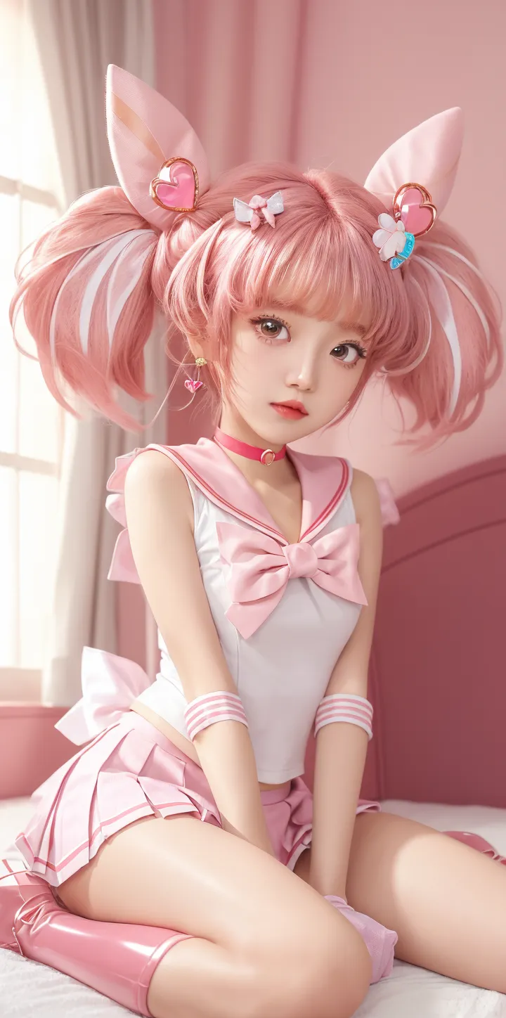 sailor moon with girlfriend in Valentine's days, mahou shoujo  - --auto --s2