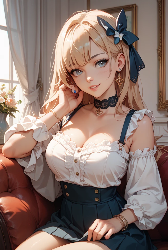 Florence Nightingale, (ballet clothes), sitting in a chair, smiling at the camera, white formal shirt, loose collar buttons, nipple bumps, long loose hair, (delicate illustrations: 1.4), (Renaissance art: 1.4), (ultra high resolution: 1.2), (photorealism: 1.4), (8K, RAW photos: 1.2), (soft focus: 1.4), ( 18 years old: 1.3), (Sharp Focus: 1.4), beautiful face with attention to detail, pure rose face_V1